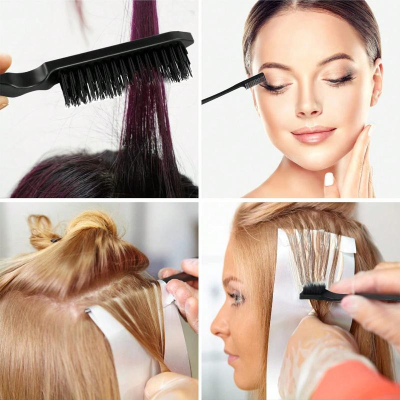 3pcs/set Hairdressing Tools Including Teasing Brush, Dip Dye Brush, Pointed Tail Comb, Eyebrow Brush, Great For Diy Hairstyles