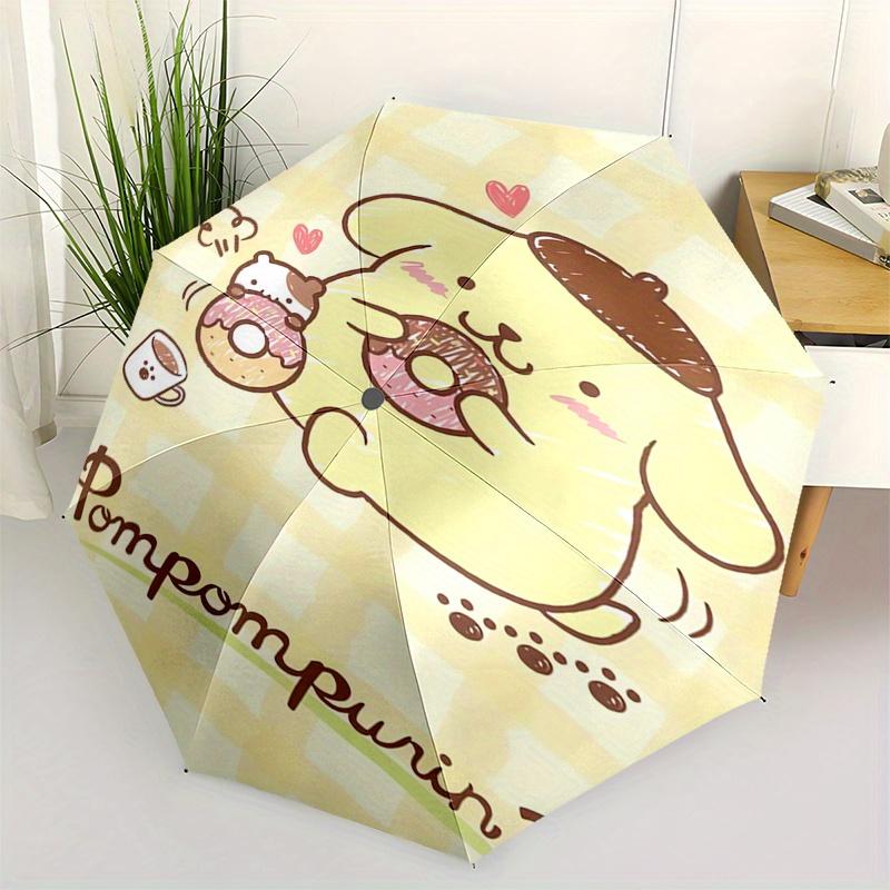 

Pompompurin,Donut Automatic Folding Umbrella Simple 8 Rib Design, Bright Cartoon Pattern, Durable Iron Frame, Suitable For Travel, Outdoor,