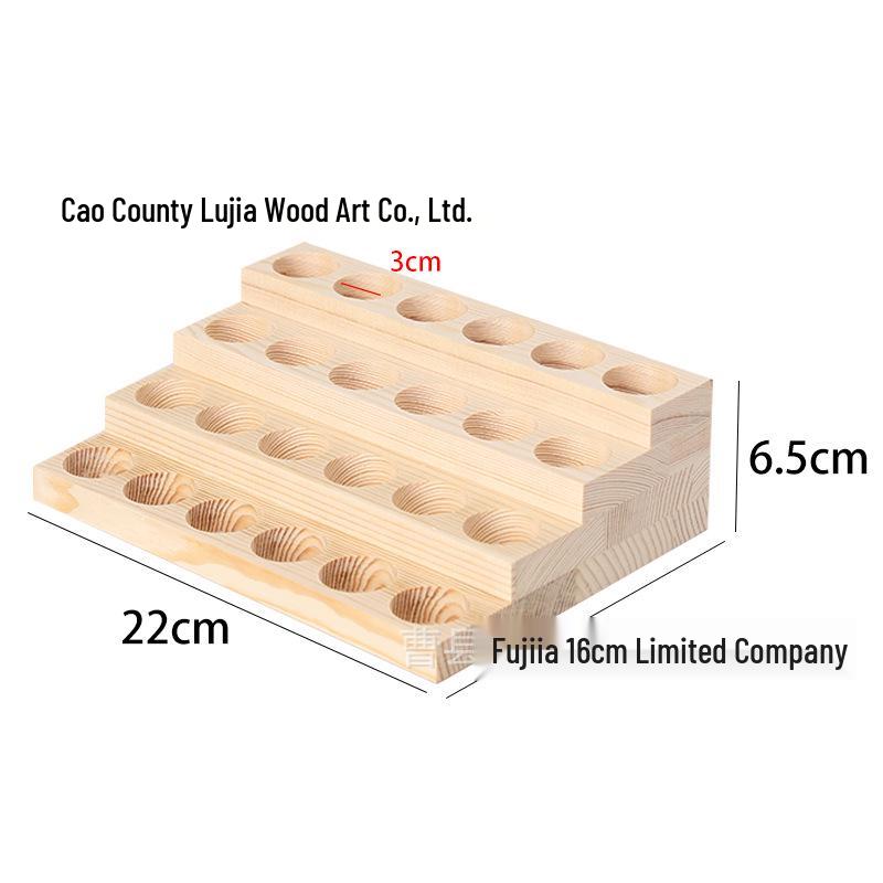 Wooden Multi-layer Essential Oil Display Rack with Multiple Slots