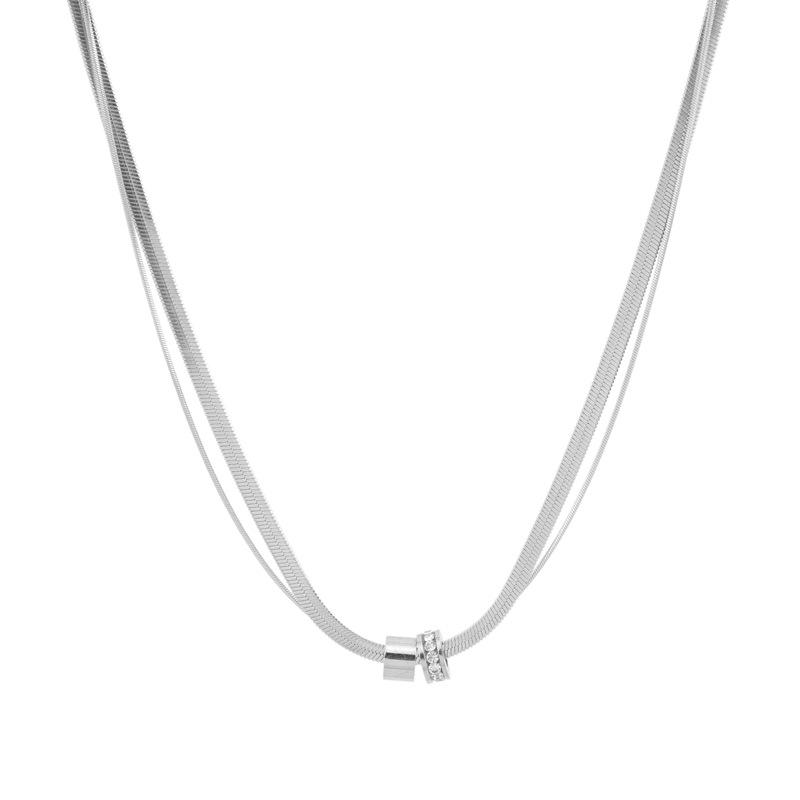 Titanium Steel Non-fading Double-layer Transfer Necklace Cold Wind Versatile Niche Collarbone Chain Female Summer