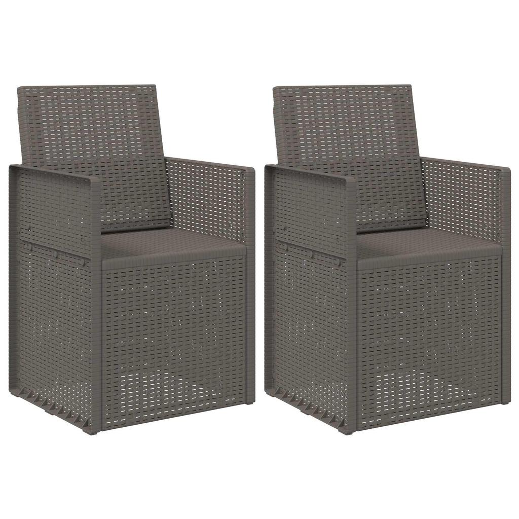 Garden Dining Chairs 2 pcs Light Grey PP