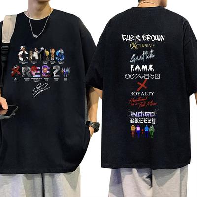 Rapper Chris Brown Breezy Tshirt 1111 Tour 2026 TShirt Men Women Harajuku ONeck Short Sleeve Top Fans Gift Streetwear
