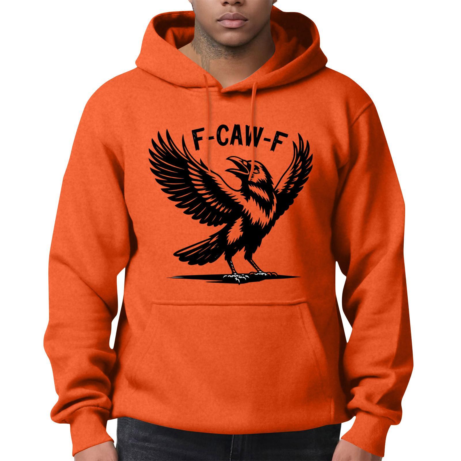 

Мужская модная повседневная толстовка с длинным рукавом, однотонная, с капюшоном XXL оранжевый