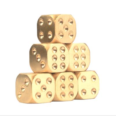 1Pcs Brass Dice Pure Copper Solids Dice Manual Polishing Bar/Dinner Party Creative Mahjong Sieve Creative Small Decorative Items
