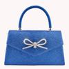 Women Evening Bag Bow Top Handle Bag Glitter Rhinestone Sparkly Mini Square Bag Wedding Party Prom Purse