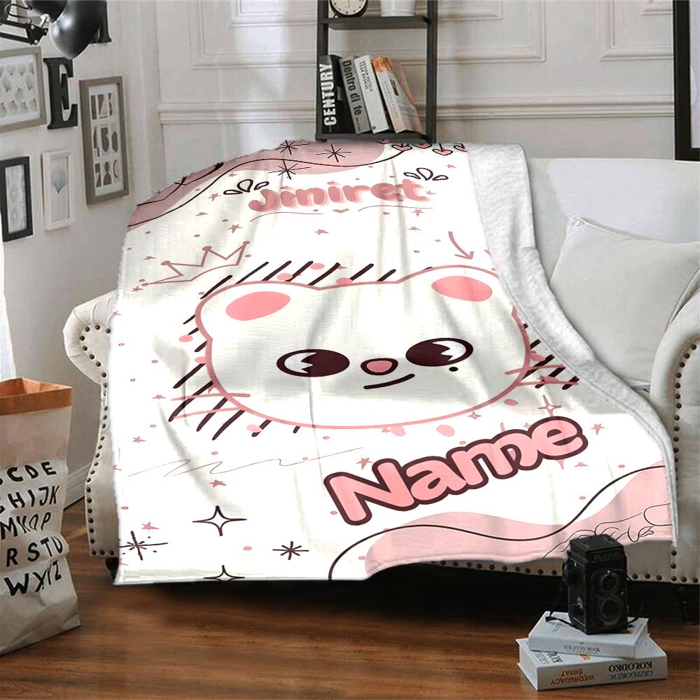 Custom Name Colorful Animal Friends Party Blanket For Couch Bed Plush Cozy Fuzzy Blanket Super Soft Warm Blankets For Fall And Winter 091642