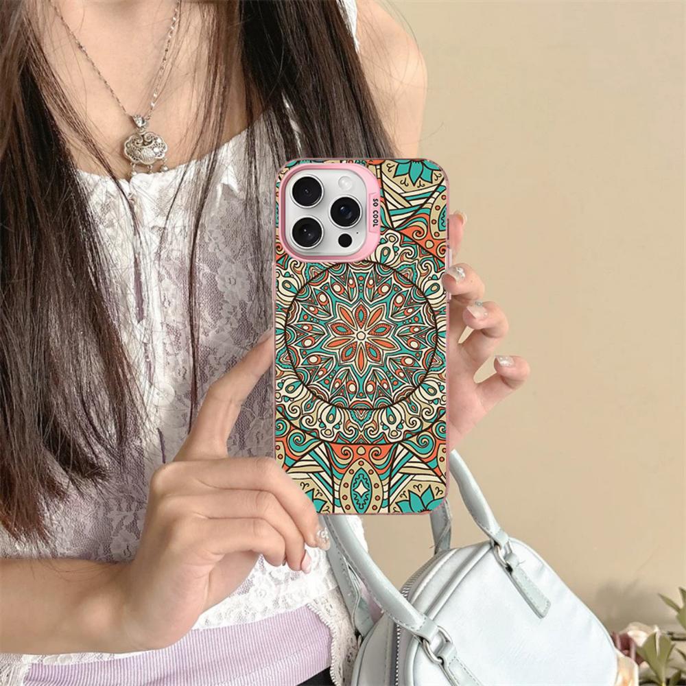Mandala Flower Totem Phone Case For iPhone 16 15 14 13 12 11 Pro Max X XR XSMAX 8 7 Plus Matte Shockproof Back Cover