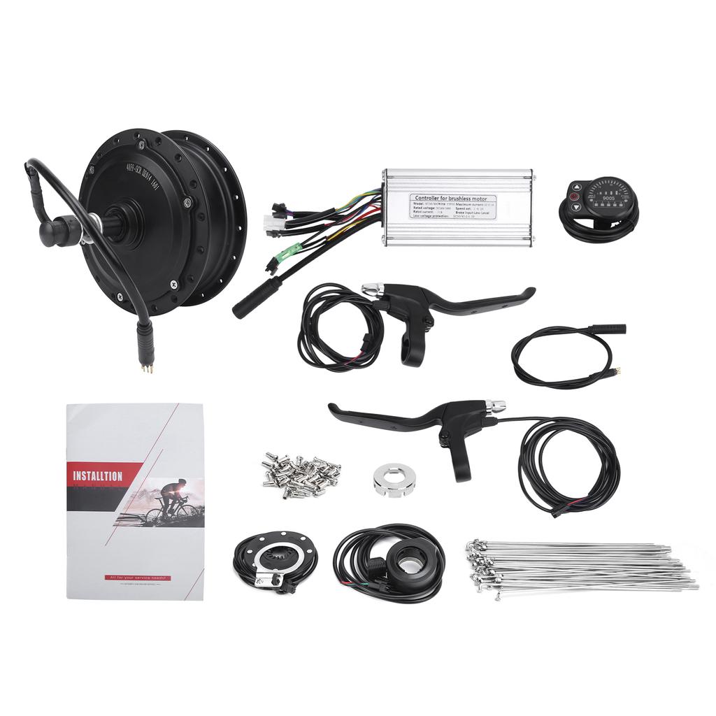 Electric Bicycle Conversion Kit 48V 500W Rear Wheel Hub Motor Set with KT‑900S Display Meter for 12G Wheel