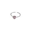 Elegant Pink Heart Zirconia Adjustable Women's Ring - Light Luxury Trendy Design