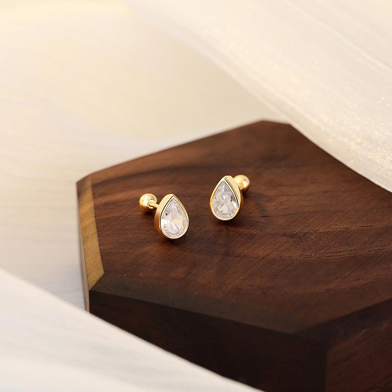 

Простые серьги-винты с каплями воды для женщин, легкие, роскошные, высокого класса, темпераментные, анти-падающие, новые серьги