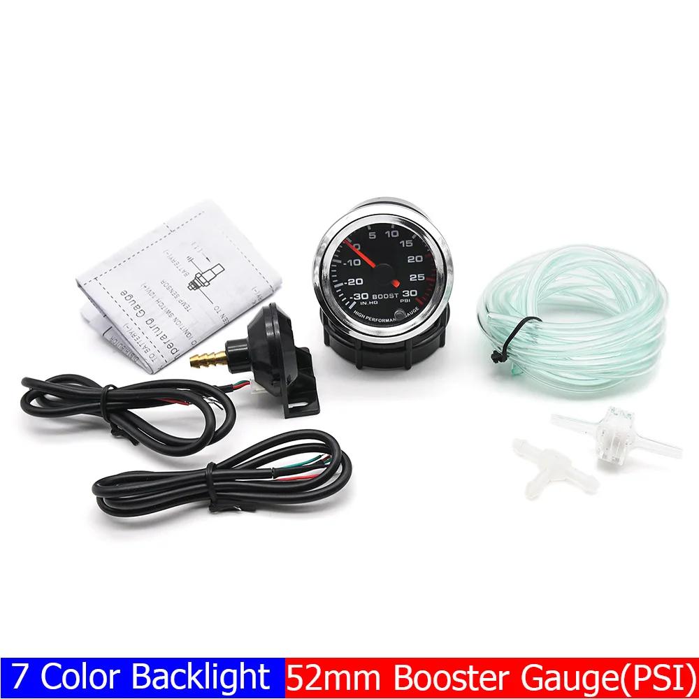 7 Color 52MM Tacho Meter PRM Air Fuel Ratio Boost Gauge Voltage EGT Gauge Water Oil Temp Oil Press Meter 2inch Gauge Pod Holder