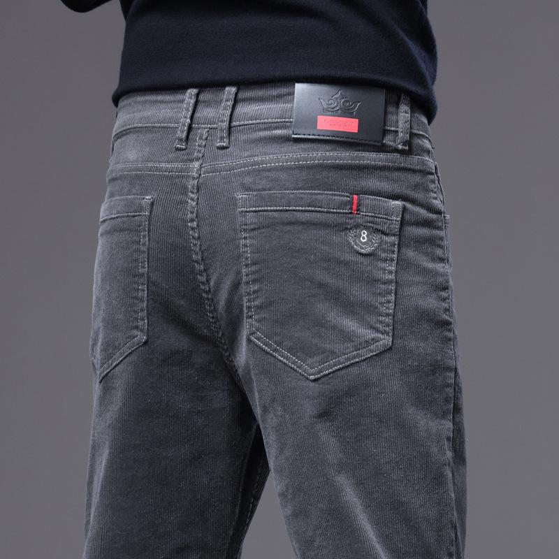 2025 Men's Corduroy Pants: Straight, Loose Fit, Thick and Warm for Spring, Autumn, and Winter.