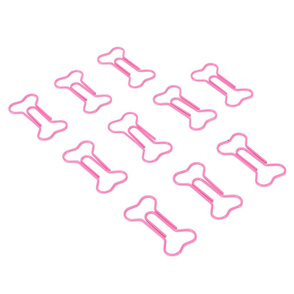 100pcs Paper Clips  Bone Shape Portable Small Cute Electroplating Metal Paper Clips for File Cla