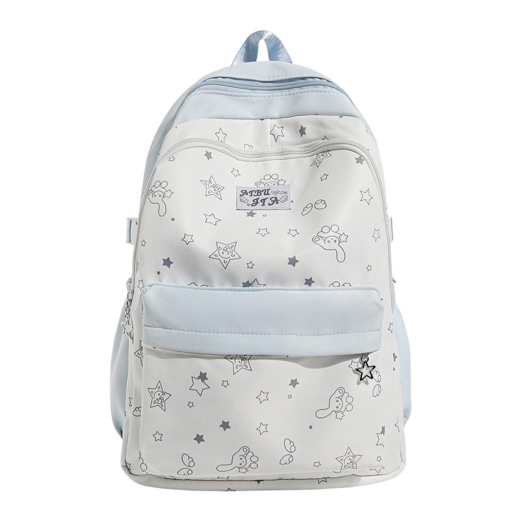 Schoolbag Large Capacity Junior High School Schoolbag Girls Korean Ins Style Pattern Small Fresh Star Printing High School Backpack