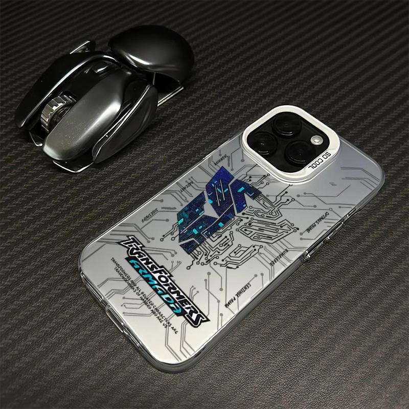 Silberne Anime Transformers Handyhülle für Apple 17, 14 Pro, 11, 8 Plus, 7, 16E, 13 - Neues cooles Modell