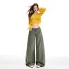 Women's High Waist Wide Leg Jeans Loose Fit Denim Pants Washed Denim Fabric Elegant Streetwear Trousers