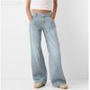 Women's Jeans Solid Color Casual and Versatile Loose Wide-leg Jeans Clothes Sale