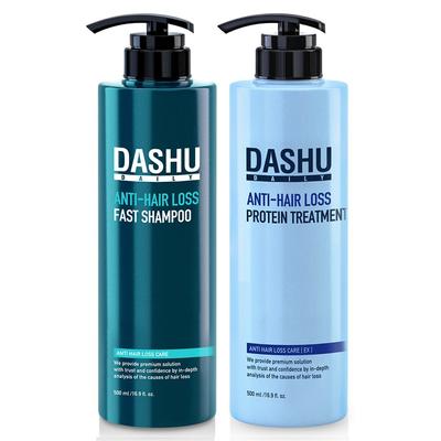 Tägliches Schnell Haarausfall Linderung Shampoo 500ml + Anti-Haarausfall Proteinbehandlung 500ml, 1 Set