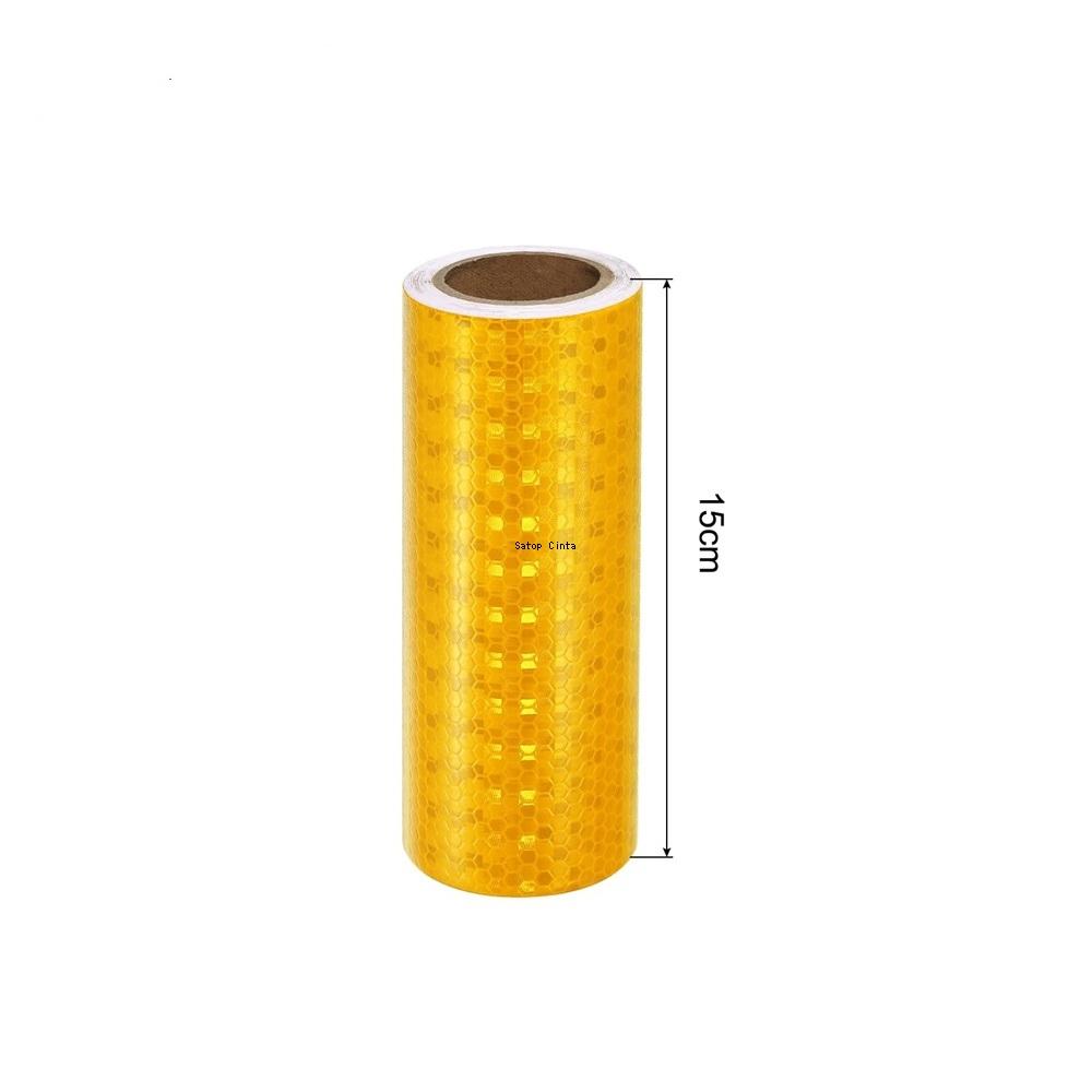 

15cm*5m Reflective Safety Tapes Shiny Yellow High Viscosity Waterproof Strong Reflections Stickers For Motorcycle Trucks Trailer жёлтый