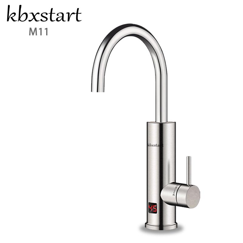 

Kbxstart кухонный электрический водонагреватель кран из нержавеющей стали корпус кран мгновенный безнапорный Calentador De Agua Electrico со светодиодом AU