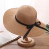 oversized brim straw hat women's new summer bow streamer UV-proof seaside vacation sunscreen hat