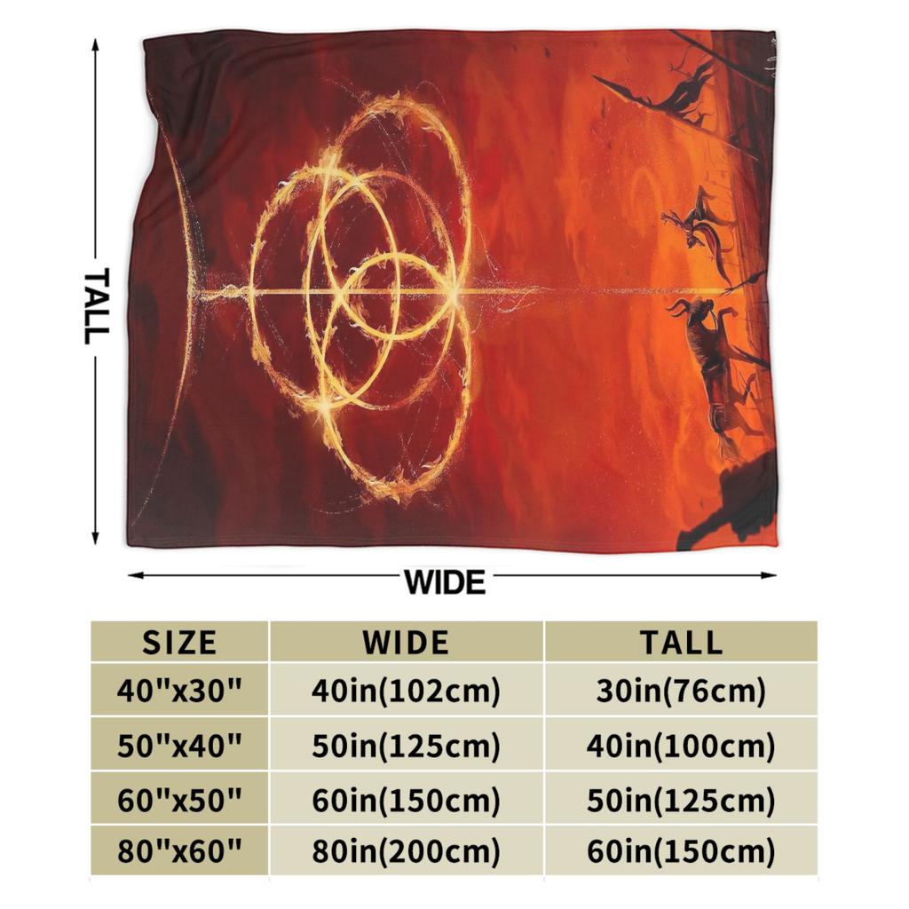 Elden Ring Flannel Blanket Warm Soft Throw Blanket For Bedroom Travel Office Print Bedspread Sofa Bed Cover
