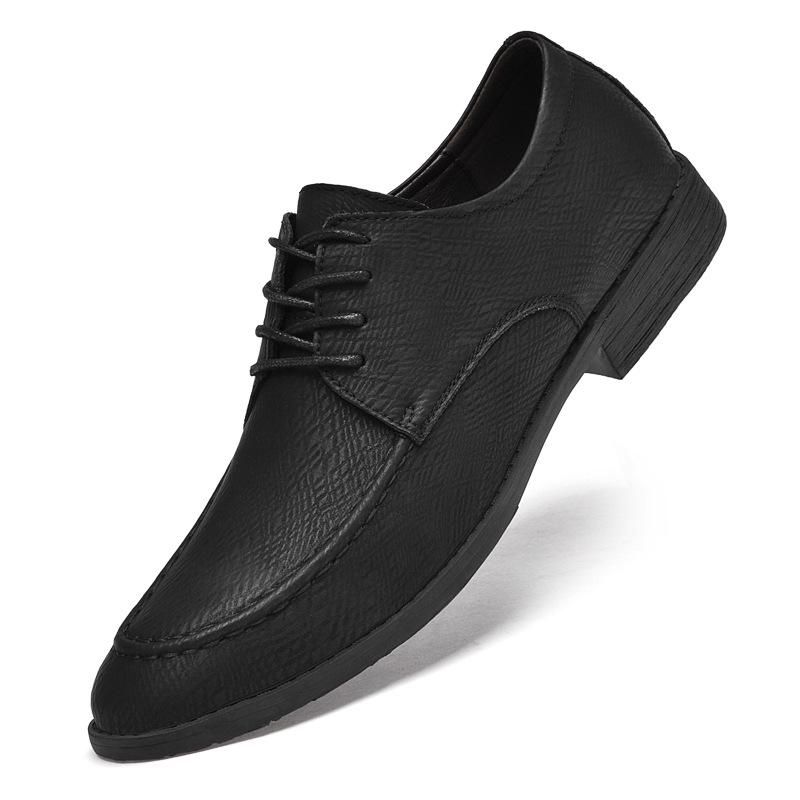 Men s Fashion Pointed Toe Leather Loafers: Trendy British Casual Shoes 41