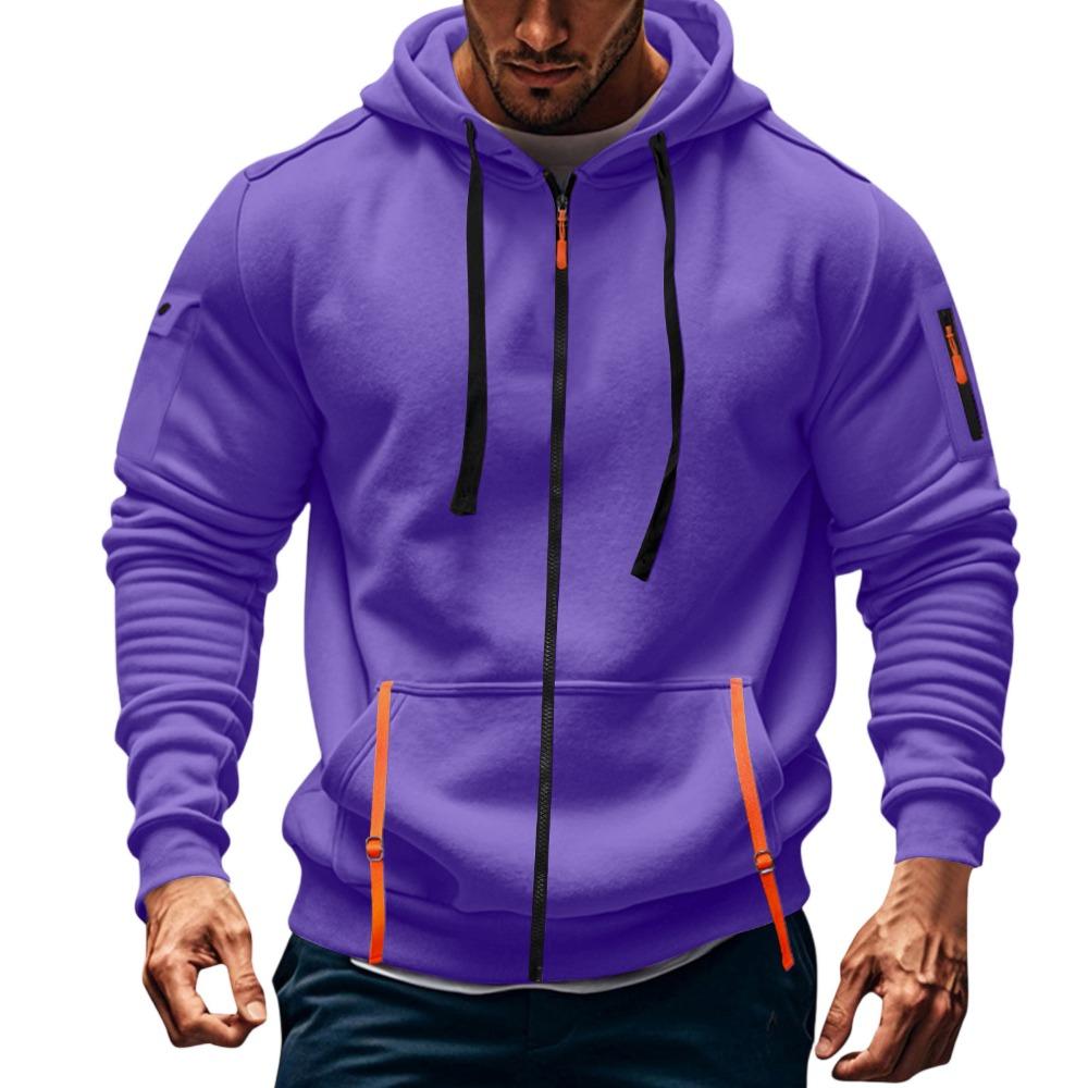 Men's Sportswear Y2K Trend Innovation Men's Hooded Sweatshirt New Multi-pocket Cardigan Fleece Sweatshirt Jacket