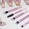 10-Piece Beginner Mini Makeup Brush Set with Crystal Handles - Portable Travel Kit with Brush Bag