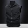 Logo-8XL large size men's outdoor fishing tooling casual double-sided vest fleece stand-up collar vest can be added