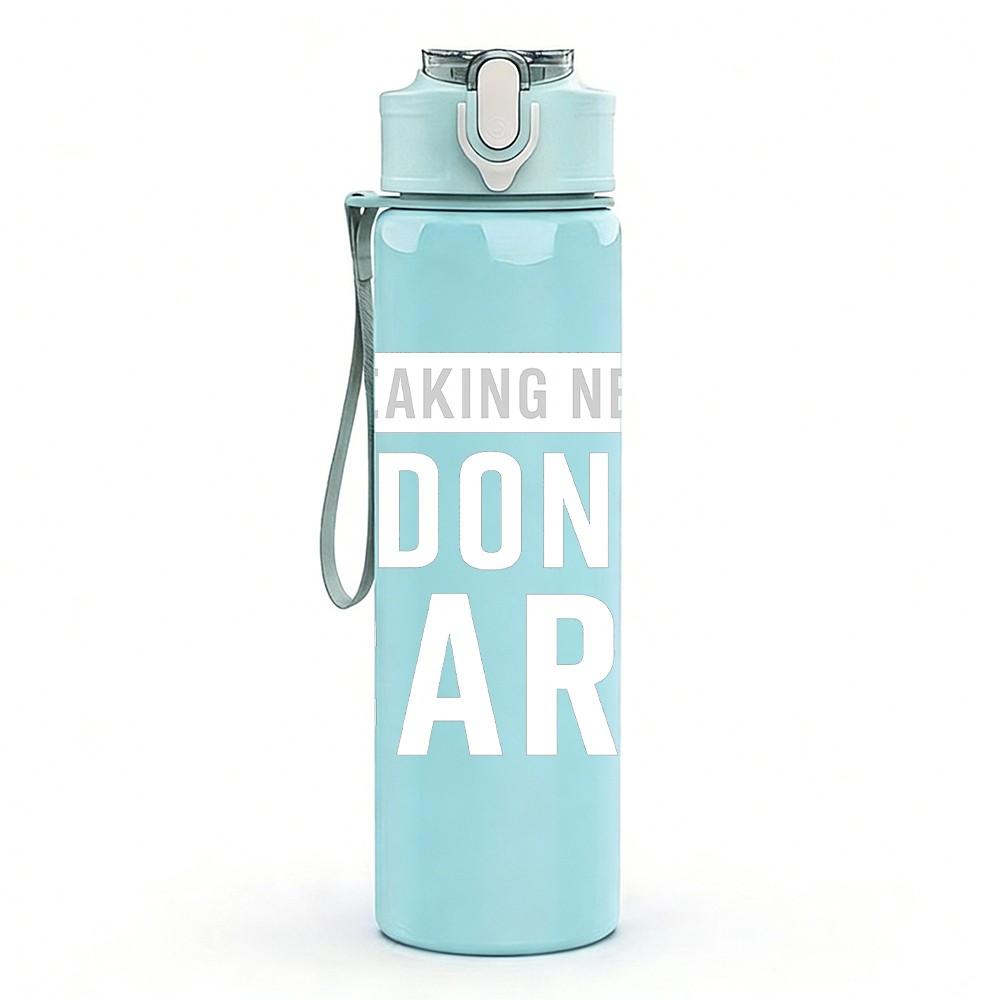 1PC Breaking News I Dont Care 750ml Color Plastic Sports Water Bottle Leakproof Flip Straw Lid Suitable for Sports Office Home Use