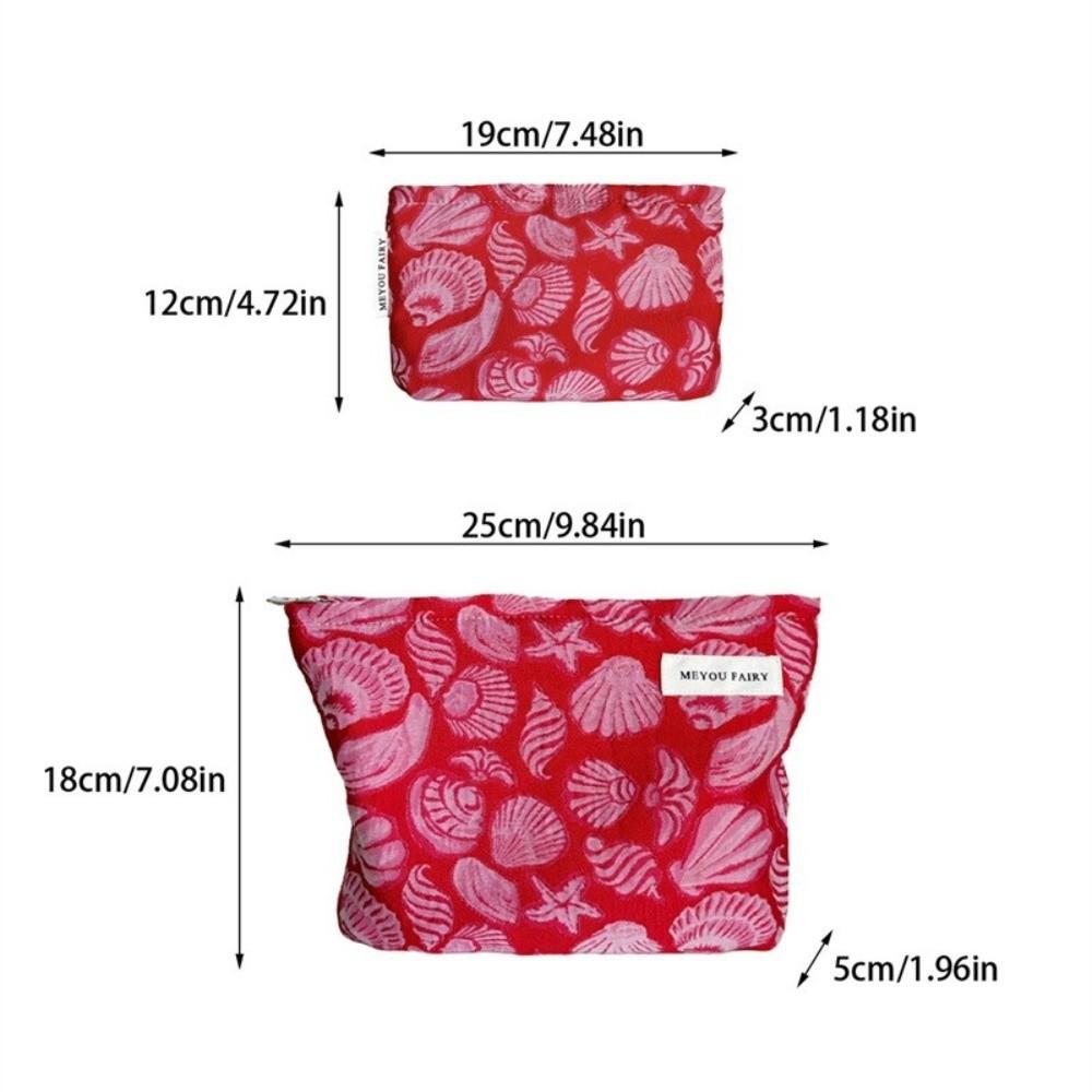 Large Capacity Shell Cosmetic Bag Korean Style Handheld Makeup Bag Cosmetic Case French Style Pencil Pouch Travel Essential