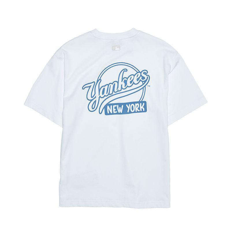 New MLB Basic New York Yankees SS25 T Shirt Unisex Ecru 3ATSB5353-50WHS