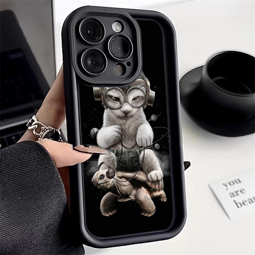 Angel Eye TPU Soft Phone Case for Samsung A05 A13 A23 A53 A14 A24 A34 A54 A15 A25 A35 A55 S20 S23 FE S24 Ultra Ae70 Cat Joyride On A Scooter Art