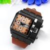 Square Stylish Sports Watch with Leather Perfect Gift for Him or Fashion Accessory Men's Watch, Strap, Waterproof, Casual, Business, Brown, Her,
