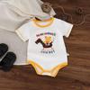 Summer Baby Romper 2025: Cute Cartoon Print, Round Neck, Breathable Short Sleeve, Triangle Jumpsuit