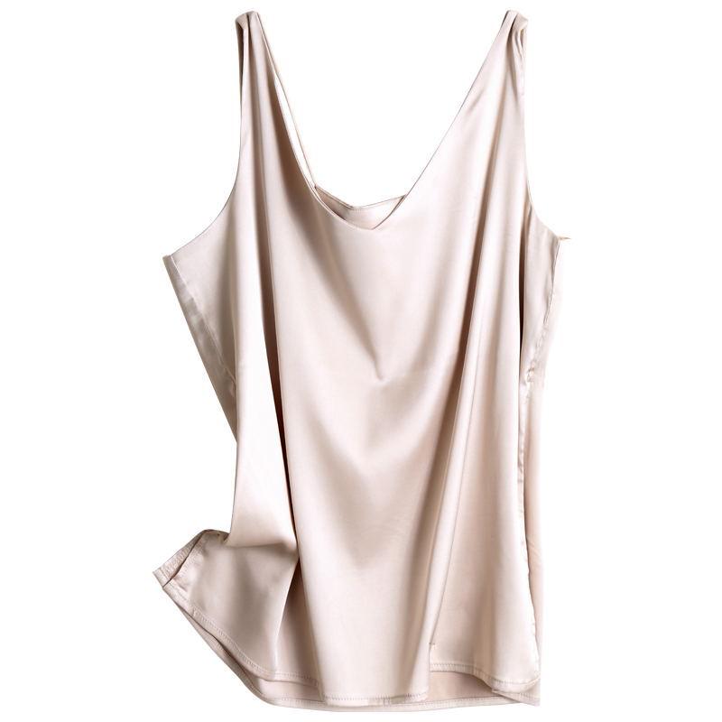 Plus Size Satin Acetate Silk Camisole for Women - Versatile Base Layer or Outerwear