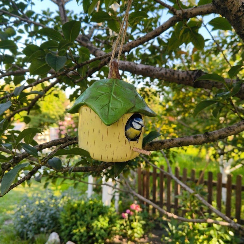 Weatherproof Hanging Leaf Bird House Waterproof Bird Shelter Creative Wild Birds Habitat Courtyard