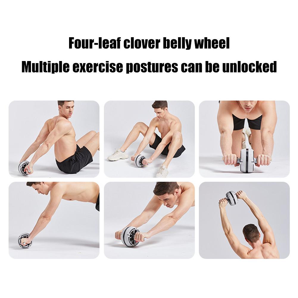 Household Silent Abdominal Workout Roller Abs Exercise Wheel for Adults Waist & Tummy Slimming Workout Body Building Equipment