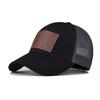 Curved Brim Mesh Trucker Hat DAD Leather Label Snapback Cap Casual Dad Hat  Summer Outdoor