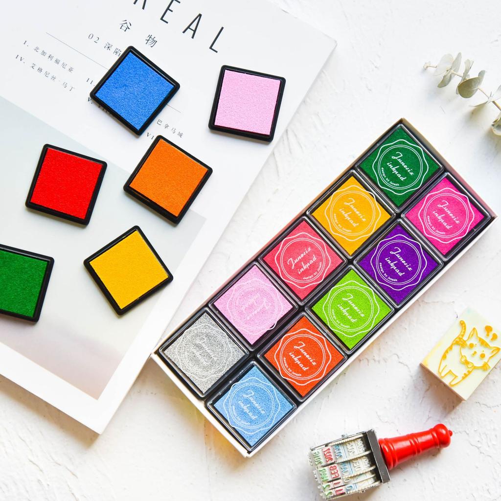 20 pz/set Tamponi d'inchiostro lavabili sicuri per Artigianato, Scrapbooking e Progetti Artistici - Tampone d'inchiostro lavabile non tossico con colori vivaci