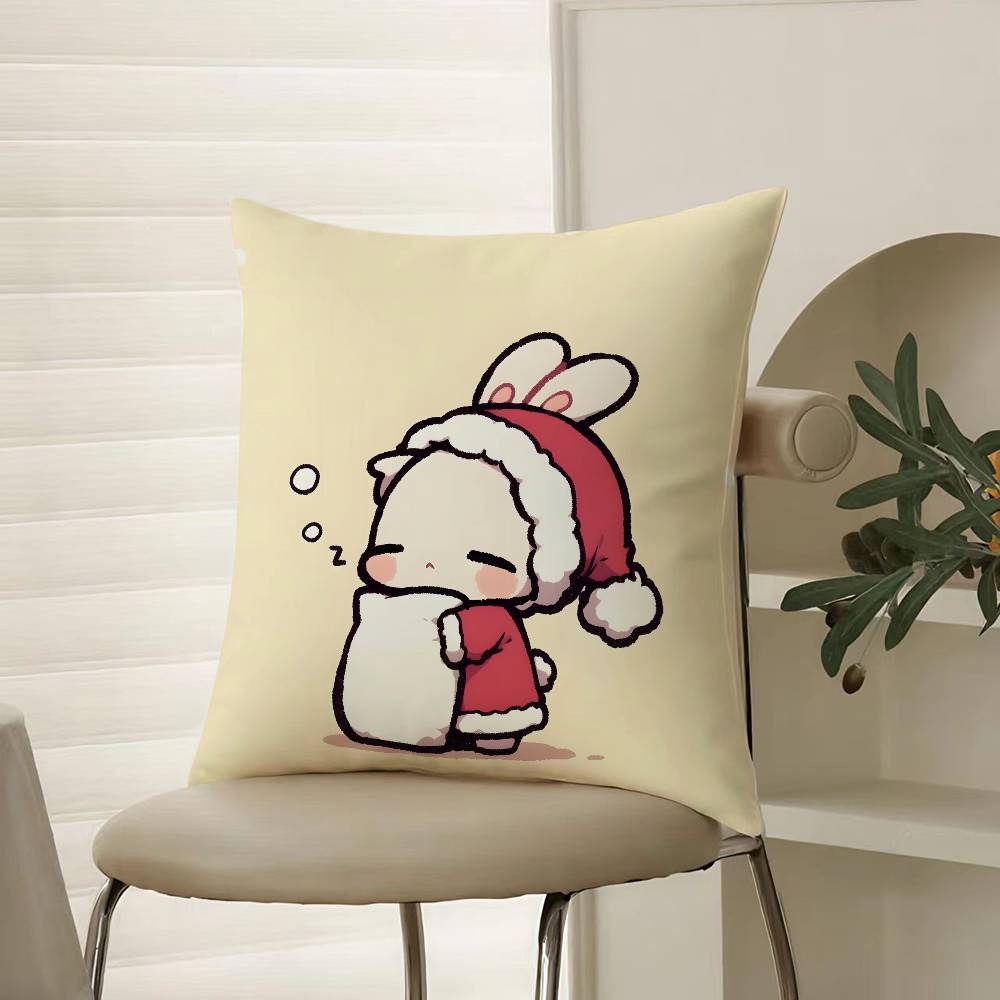 

Cute Rabbit Dresses In Different Pillow Case Comfort Sofa Bed Silky elegant Invisible zipper Decorative cushion cover 12x12Inch
