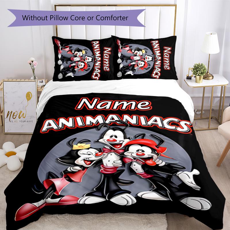 3 Adet Özel İsim Animaniacs Nevresim Takımı Yorgan Kılıfı Fermuarlı Tüm Mevsimler İçin 1 Yorgan Kılıfı & 2 Yastık Kılıfı Yatak Odası Dekorasyonu İçerir