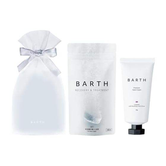 BARTH Bath Premium Night Care Set (Neutral Bicarbonate Bath Salt 9 Tablets (3 times) + Premium Hand Cream Lavender 50g) Gift Present
