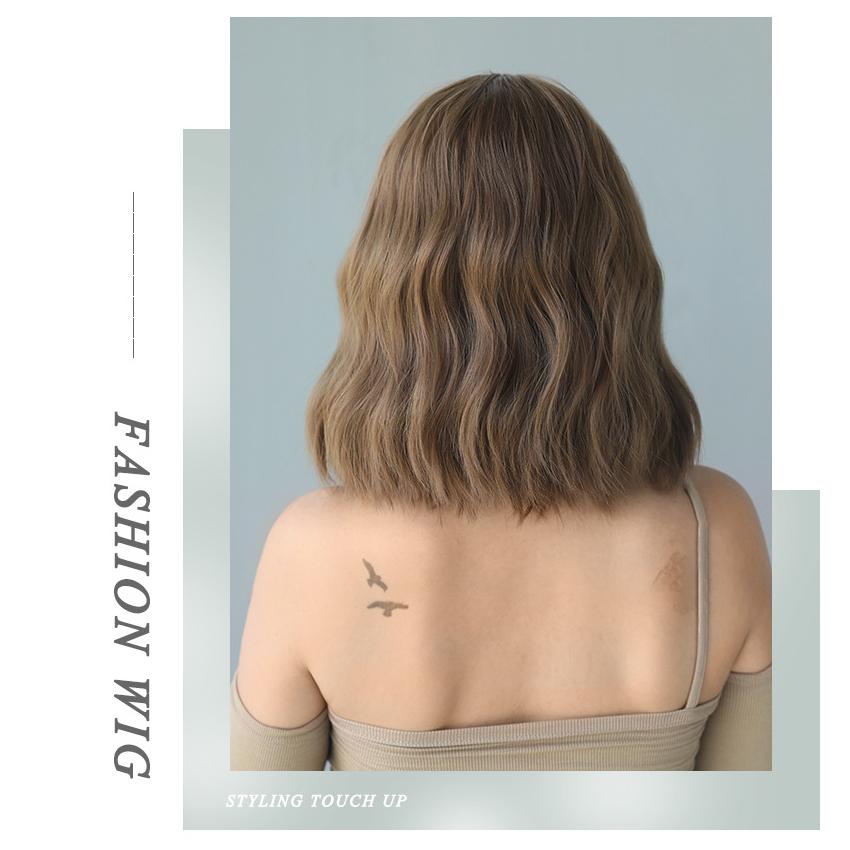 Women's 37cm Hair Simulation Hair Brown Hair Long Hair Curly Hair Rose Hair Net Headwear Full Headwear Natural Reality Wig