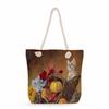 Flower Cat Print Thick Rope Single-shoulder Beach Bag 7269 CLE
