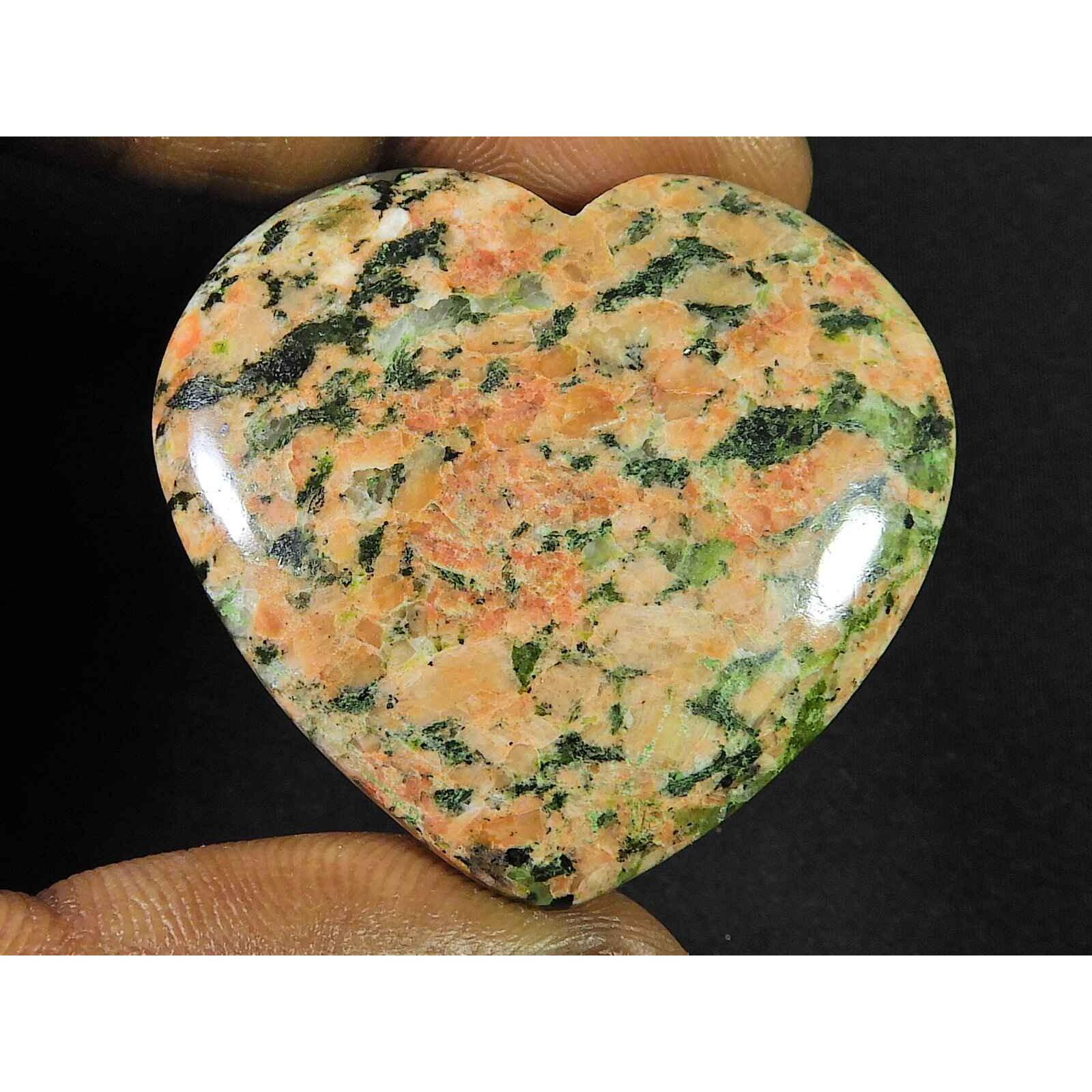 

120Cts. 100% Natural Unakite Designer Heart Crytsal Loose Gemstone 34X40MM SK-1846