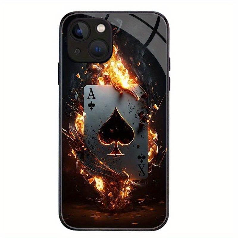 

Стеклянный чехол для телефона с дизайном карт для покера, подходит для iPhone 17 16 15 14 13 12 11 Pro/Max/Plus, ударопрочная задняя крышка For iPhone 11PROMAX