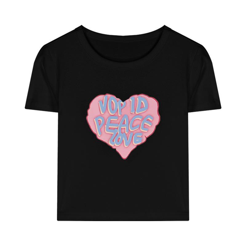 Женская футболка с коротким рукавом, летняя, новая, Инстаграм, модная, сладкая, дерзкая девушка, принт, дизайнерская, короткая, облегающая, студенческая, топ S