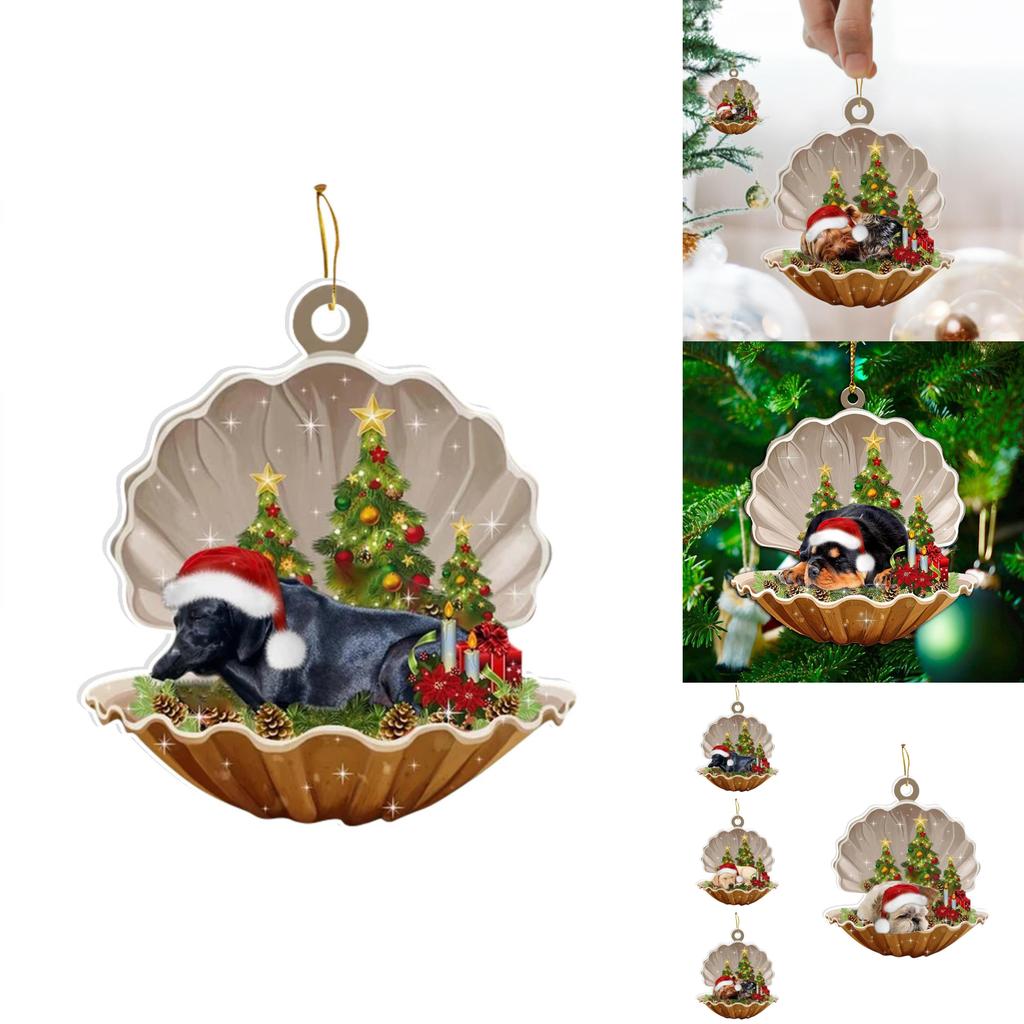 Charming Cartoon Style Acrylic Shell Dog Vehicle Decoration For Home And Holiday